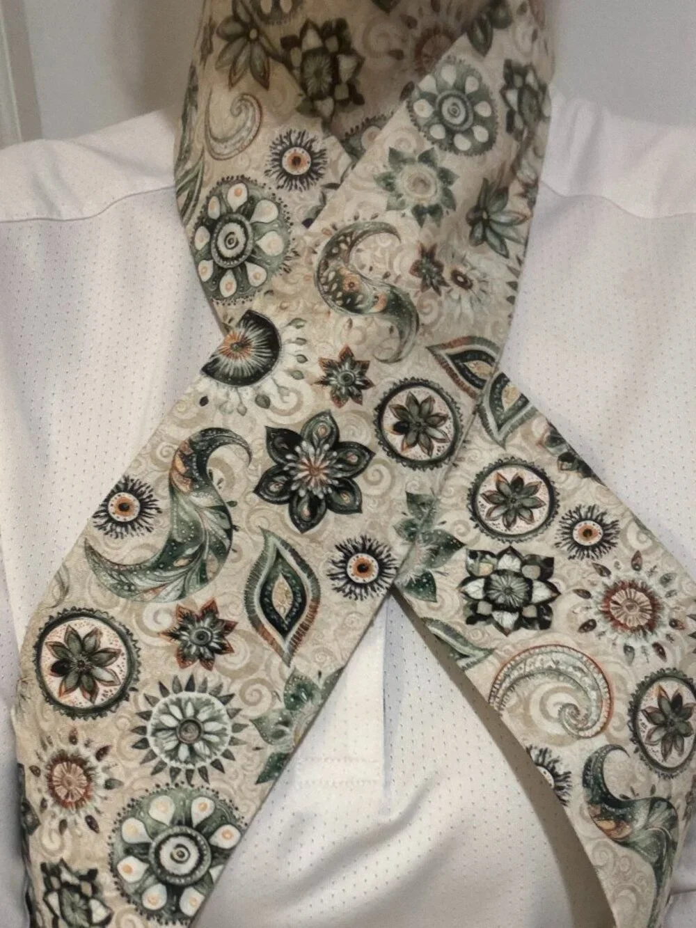 Classic Shaped Floral Paisley Tribal Equestrian Fox Hunting Stock Tie